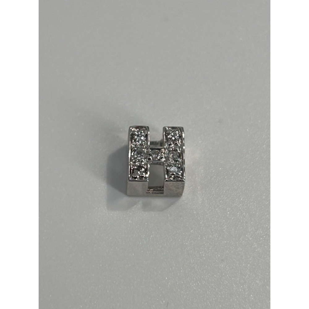 Vintage Sterling Silver Initial "H"‎ Slide Charm For Bracelet